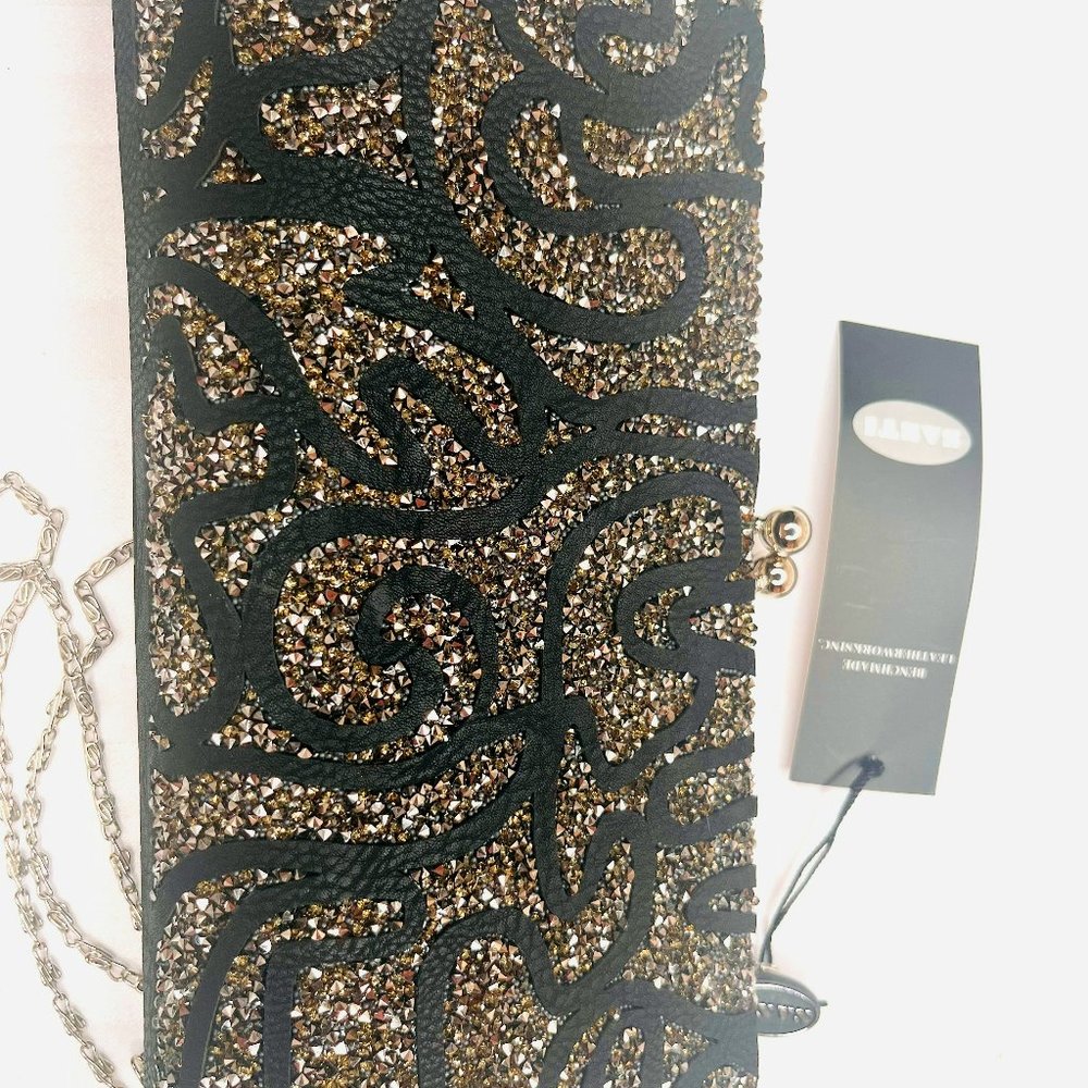 SANTI Italy – New Leather Evening Purse with Sparkling Stones – NWT
